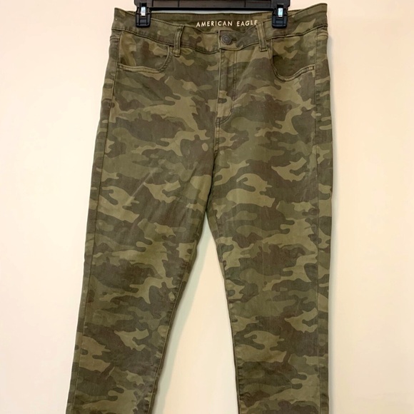 American Eagles Super Stretch Women’s Jeggins Size 14 Short camouflage green Y2K - Picture 1 of 12